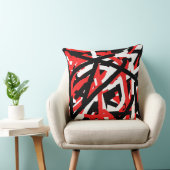 黒・白・赤のグラフィティ クッション (椅子)