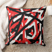 黒・白・赤のグラフィティ クッション (ブランケット)