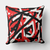 黒・白・赤のグラフィティ クッション (裏面)