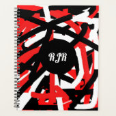 黒・白・赤のグラフィティ プランナー手帳 (正面)