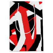 黒・白・赤のグラフィティ ミディアムペーパーバッグ (正面)