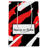 黒・白・赤のグラフィティ ミディアムペーパーバッグ (裏面)