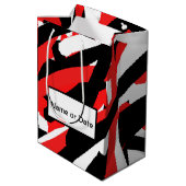黒・白・赤のグラフィティ ミディアムペーパーバッグ (裏面アングル)