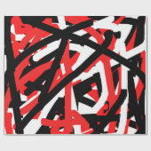 黒・白・赤のグラフィティ ラッピングペーパー (フラット)