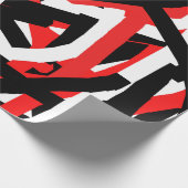 黒・白・赤のグラフィティ ラッピングペーパー (角)