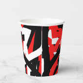 黒・白・赤のグラフィティ 紙コップ (右)