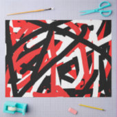 黒・白・赤のグラフィティ 薄葉紙 (クラフト)