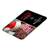 黒、白、赤のコラージュのスノーフレーク写真の休日 マグネット (左側)