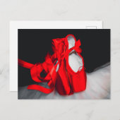 黒、白、赤のバレエ ポストカード (正面/裏面)