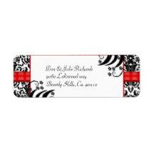 黒、白、赤のフローラダマスク