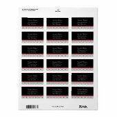 黒、白、赤のポルカドットAveryラベル ラベル (フルシート)