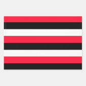 黒、白、赤のラッストライプピング紙シート ラッピングペーパーシート (正面)