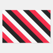 黒、白、赤の各ストライプ色 ラッピングペーパーシート (正面2)