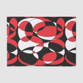 黒、白、赤の楕円ティッシュペーパー 薄葉紙