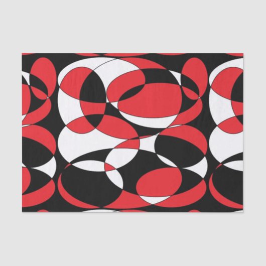 黒、白、赤の楕円ティッシュペーパー 薄葉紙 (正面)