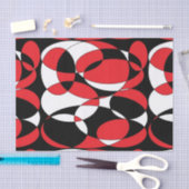 黒、白、赤の楕円ティッシュペーパー 薄葉紙 (クラフト)