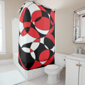 黒、白、赤の楕円形のシャワーカーテン シャワーカーテン (インサイチュ)