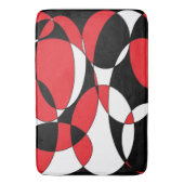 黒、白、赤の楕円形のバスマット バスマット (正面縦)