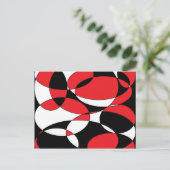 黒、白、赤の楕円色 ポストカード (スタンド正面)