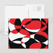 黒、白、赤の楕円色 ポストカード (正面/裏面)