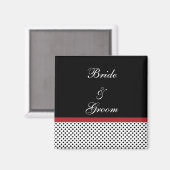 黒、白、赤の水玉模様磁石 マグネット (正面/裏面)