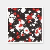 黒、白、赤の絵を描（ばちゃばちゃ）跳ねる スタンダードカクテルナプキン (正面)