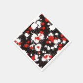 黒、白、赤の絵を描（ばちゃばちゃ）跳ねる スタンダードカクテルナプキン (角)