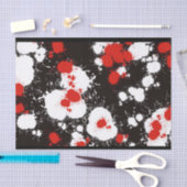 黒、白、赤の絵を描（ばちゃばちゃ）跳ねる 薄葉紙 (クラフト)