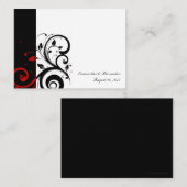 黒、白、赤の逆旋回プレイスカード書、 プレイスカード (正面/裏面)