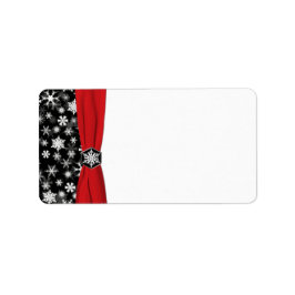 黒、白、赤の雪の結晶空白の住所 シール