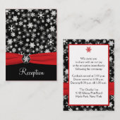 黒、白、赤の雪片エンクロージャカード エンクロージャーカード (正面/裏面)