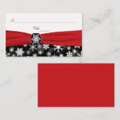 黒、白、赤の雪片座席表 プレイスカード (正面/裏面)