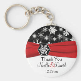 黒、白、赤の雪結婚片のキーチェーン キーホルダー