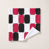 黒・白・赤の魚の目 バスタオルセット (ウォッシュタオル)