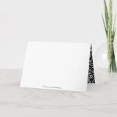 黒/白/赤ダマスクウェディング招待状折り畳み 招待状 (裏面)