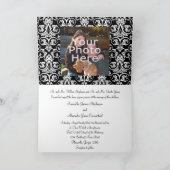 黒/白/赤ダマスクウェディング招待状折り畳み 招待状 (内部)