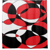 黒、白、赤 シャワーカーテン (正面)