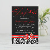 黒 白 赤 ゼブラ 2014 卒業式 招待状 (スタンド正面)