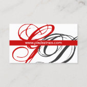 黒 白 赤 ビジネス カード モノグラム A から Z (裏面)