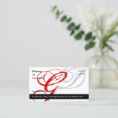 黒 白 赤 ビジネス カード モノグラム A から Z (スタンド正面)