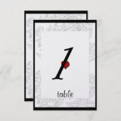 黒 白 赤 ボヘミアンポッシュ ウェディング テーブル カード (正面/裏面)