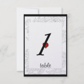 黒 白 赤 ボヘミアンポッシュ ウェディング テーブル カード (裏面)