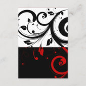 黒/白/赤 リバース スワール ありがとう ノート カード (裏面)