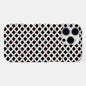 黒 白 赤 抽象的パターン おしゃれ iPhoneケース (裏面横)