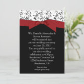 黒 白 赤 花柄 結婚式後 招待状 (スタンド正面)