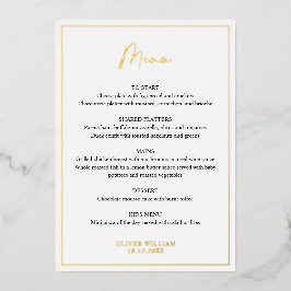 黒・白・金の箔ボーイバプテスメンドカード 箔招待状