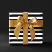 黒、白、金ゴールドのパタストライプーン ラッピングペーパー