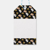 黒、白、金ゴールドの定型化されたカボチャ ギフトタグ (裏面)