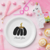 黒、白、金ゴールドの定型化されたカボチャ ペーパープレート (パーティー)