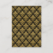 黒、白、金ゴールドダマスク披露宴エンクロージャカード エンクロージャーカード (裏面)